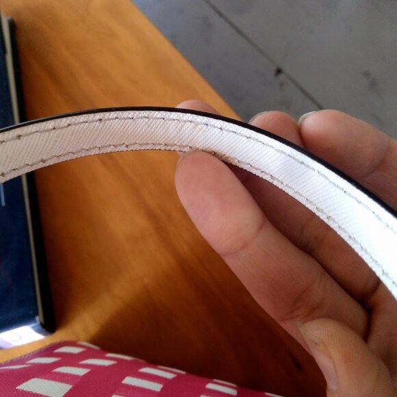 COACH | Madison Pink Check Gingham North-South Crossbody Leather Tote Handbag - Picture 14 of 16